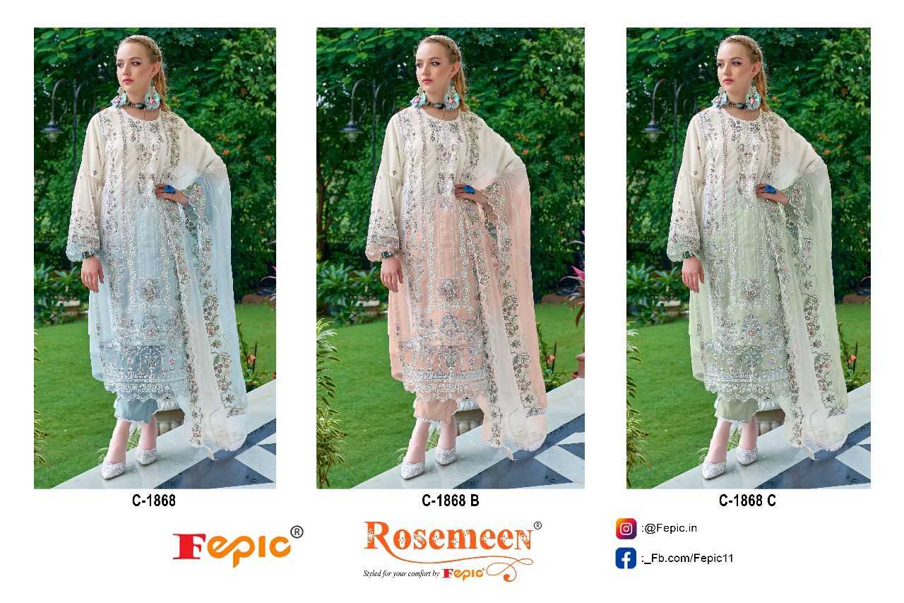 Ynf Organza KESH446 FEPIC-ROSEMEEN-1868 Suits & Dresses Wholesale Embroidery Suits Designer Suits Handwork Suits Manufacturer