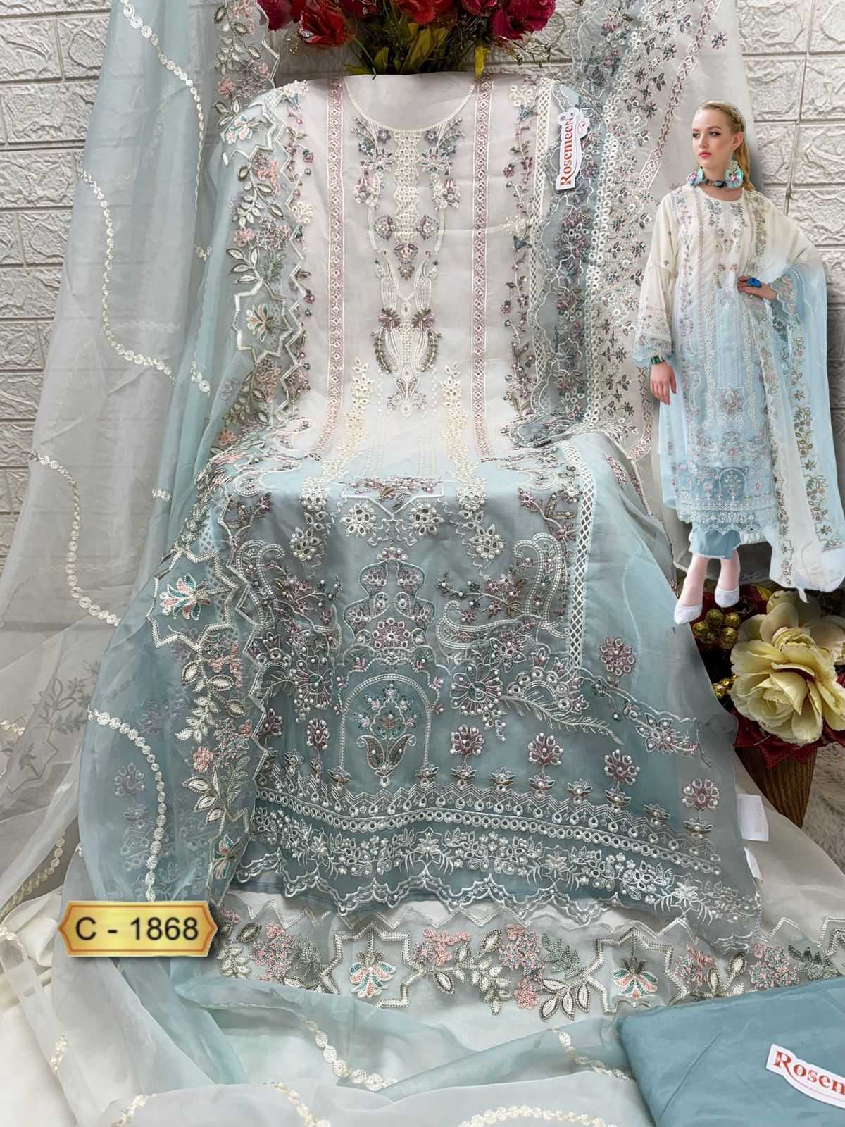 Ynf Organza KESH446 FEPIC-ROSEMEEN-1868 Suits & Dresses Wholesale Embroidery Suits Designer Suits Handwork Suits Manufacturer