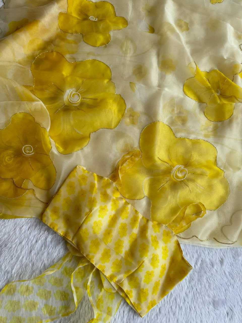 Ynf Organza KESH518 4378 Sarees Wholesale Organza Sarees Printed Sarees Hand Work Sarees Manufacturer