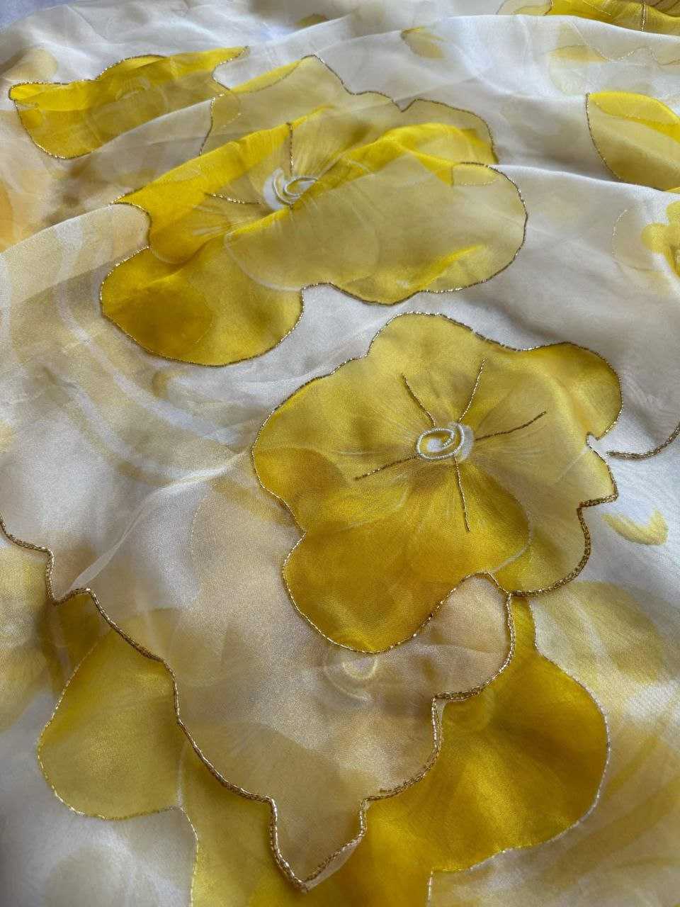 Ynf Organza KESH518 4378 Sarees Wholesale Organza Sarees Printed Sarees Hand Work Sarees Manufacturer