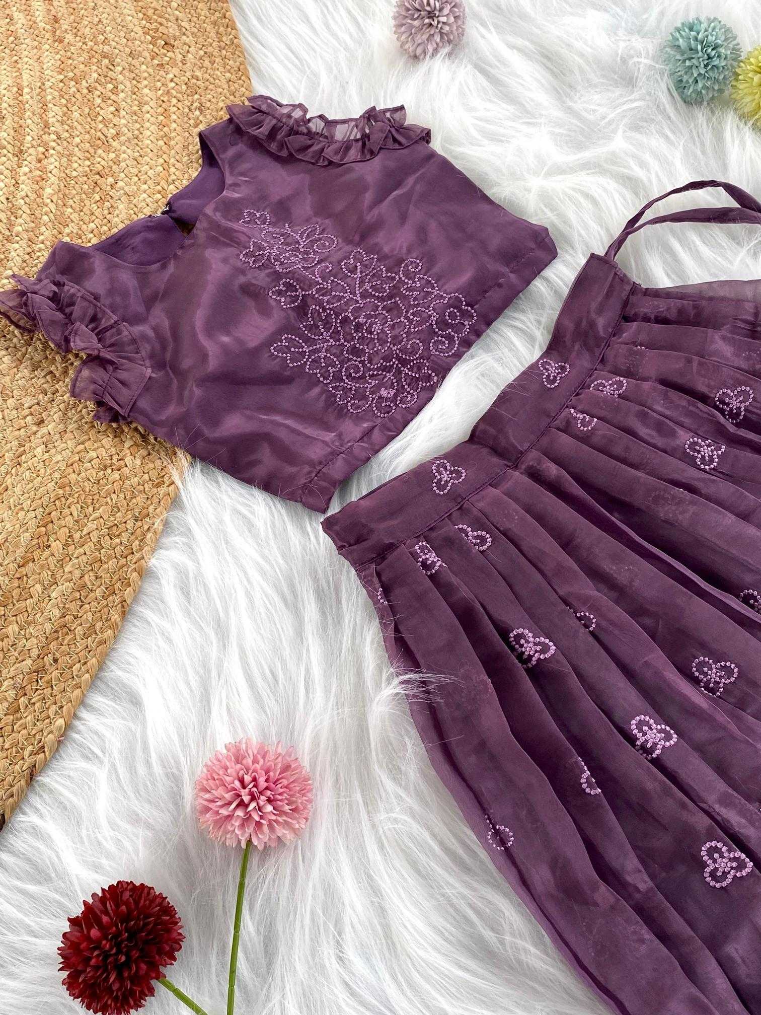Ynf Organza Silk KESH249 205960 Kids Wear Wholesale Kids Lehenga Kids Lehenga Choli Baby Girl Lehenga Manufacturer
