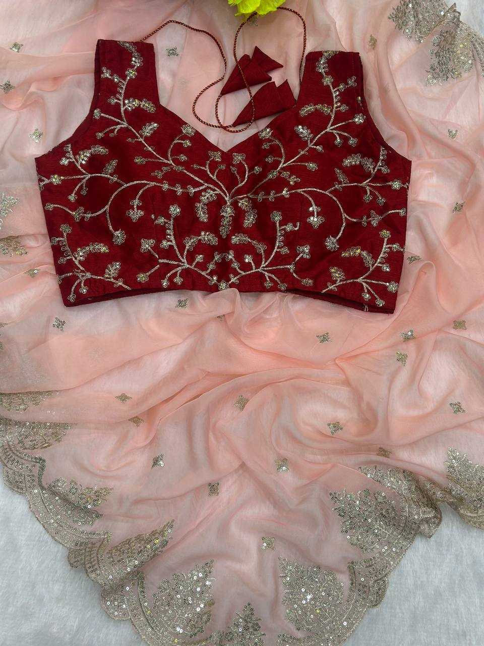 Ynf Organza Silk KESH533 5035 Sarees Wholesale Party Wear Sarees Fancy Sarees Sequence Sarees Embroidered Sarees Cutwork Saree Manufacturer