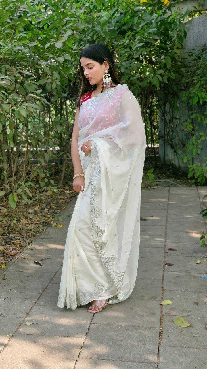Ynf Organza Silk KESH533 5035 Sarees Wholesale Party Wear Sarees Fancy Sarees Sequence Sarees Embroidered Sarees Cutwork Saree Manufacturer