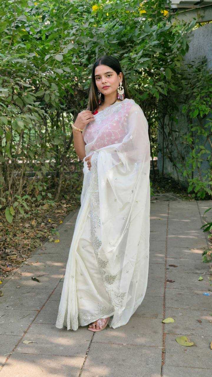 Ynf Organza Silk KESH533 5035 Sarees Wholesale Party Wear Sarees Fancy Sarees Sequence Sarees Embroidered Sarees Cutwork Saree Manufacturer