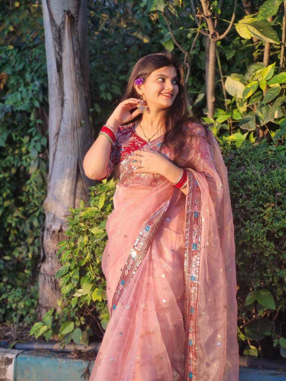 Ynf Organza Silk KESH533 5045 Sarees Wholesale Party Wear Sarees Fancy Sarees Sequence Sarees Embroidered Sarees Lace Border Sarees Manufacturer
