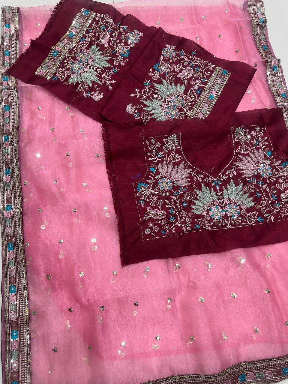 Ynf Organza Silk KESH533 5045 Sarees Wholesale Party Wear Sarees Fancy Sarees Sequence Sarees Embroidered Sarees Lace Border Sarees Manufacturer