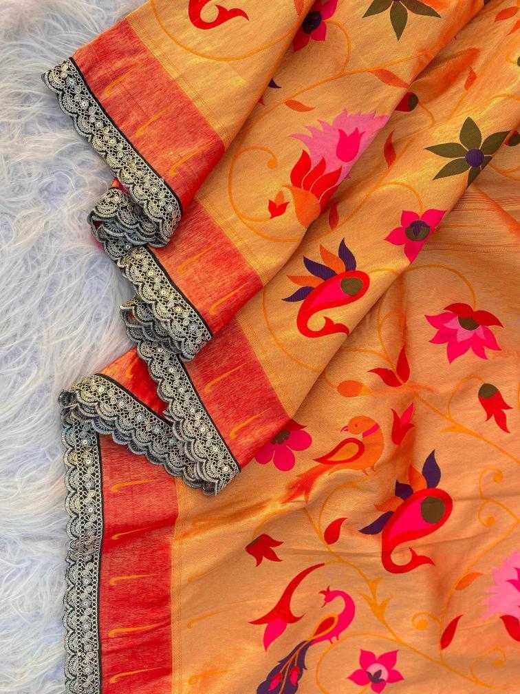 Ynf Paithani Silk KESH249 Renuka lace Silk Sarees Wholesale Paithani Sarees Designer Silk Sarees Zari Border Silk Sarees Manufacturer