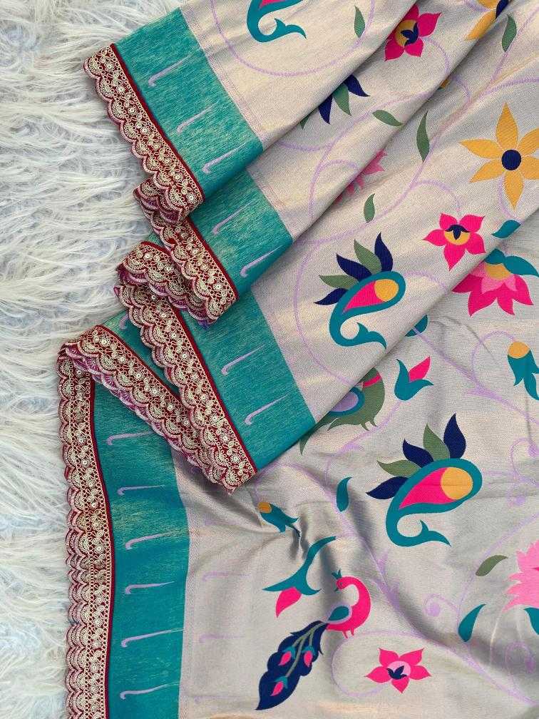 Ynf Paithani Silk KESH249 Renuka lace Silk Sarees Wholesale Paithani Sarees Designer Silk Sarees Zari Border Silk Sarees Manufacturer