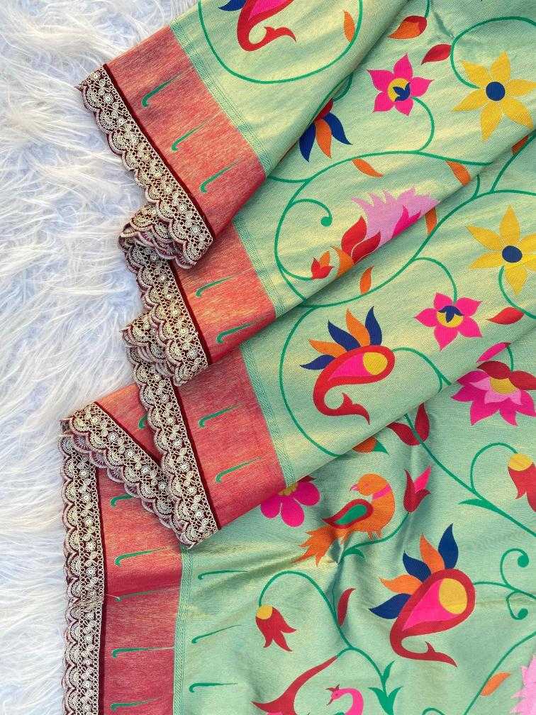 Ynf Paithani Silk KESH249 Renuka lace Silk Sarees Wholesale Paithani Sarees Designer Silk Sarees Zari Border Silk Sarees Manufacturer