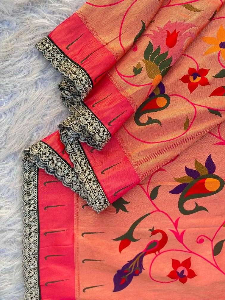 Ynf Paithani Silk KESH249 Renuka lace Silk Sarees Wholesale Paithani Sarees Designer Silk Sarees Zari Border Silk Sarees Manufacturer