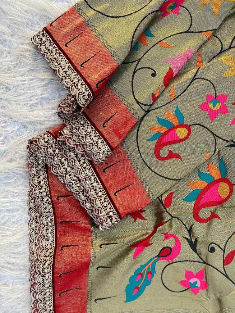 Ynf Paithani Silk KESH249 Renuka lace Silk Sarees Wholesale Paithani Sarees Designer Silk Sarees Zari Border Silk Sarees Manufacturer