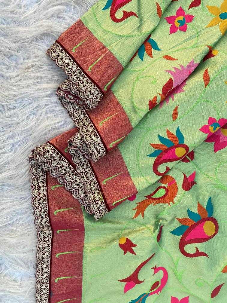 Ynf Paithani Silk KESH249 Renuka lace Silk Sarees Wholesale Paithani Sarees Designer Silk Sarees Zari Border Silk Sarees Manufacturer