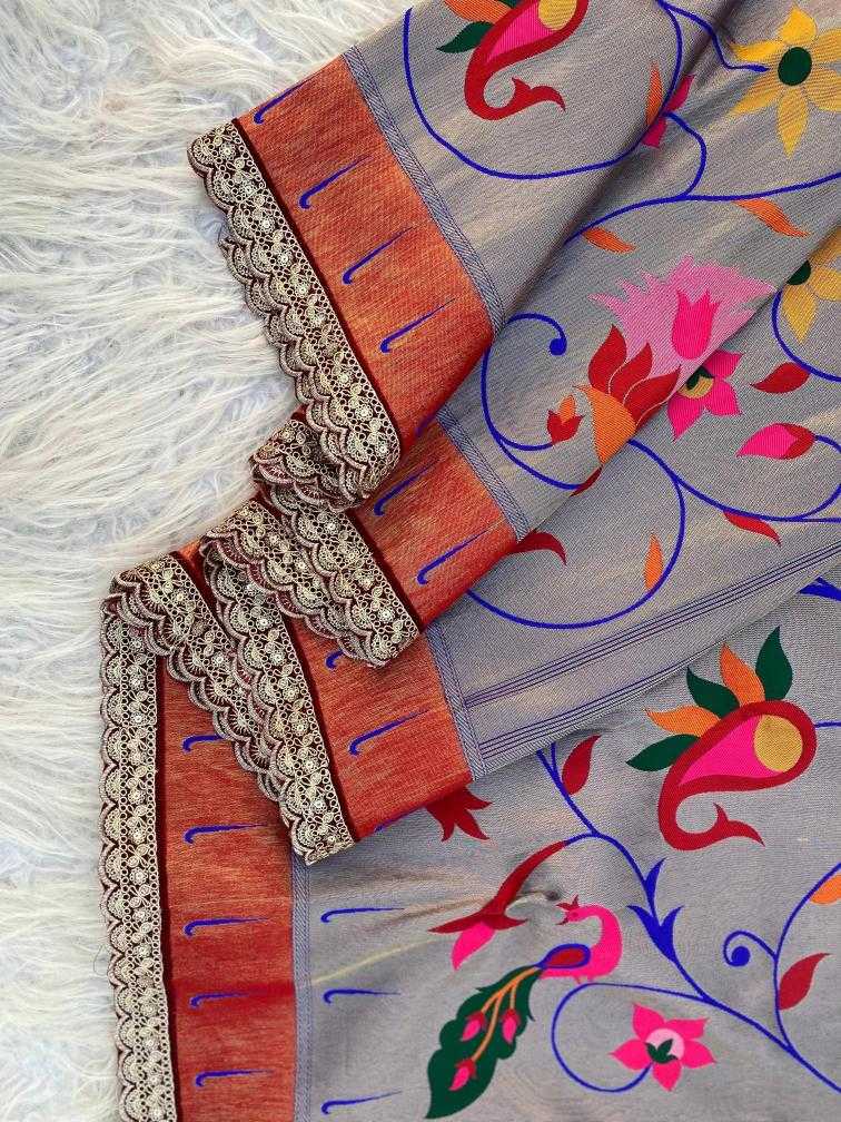 Ynf Paithani Silk KESH249 Renuka lace Silk Sarees Wholesale Paithani Sarees Designer Silk Sarees Zari Border Silk Sarees Manufacturer