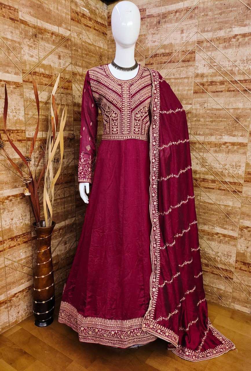 Ynf Premium Silk RIN131 9517 Gowns Wholesale Embroidery Gowns Anarkali Gown Party Gowns Long Gowns Manufacturer