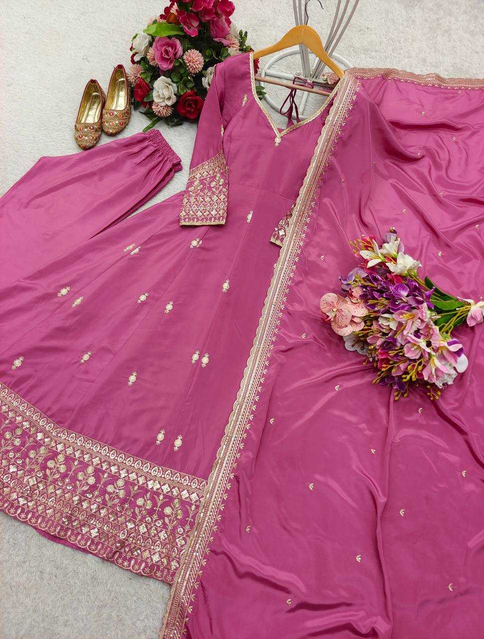 Ynf Pure Crepe KESH506 1202 Gowns Wholesale Fancy Gowns Designer Gowns Manufacturer