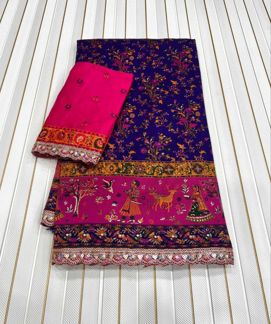 Ynf Pure Pashmina RIN225 938 Silk Sarees Wedding Collections Festive Collections Wholesale Zari Border Silk Sarees Embroidered Silk Sarees Silk Sarees With Blouse Manufacturer
