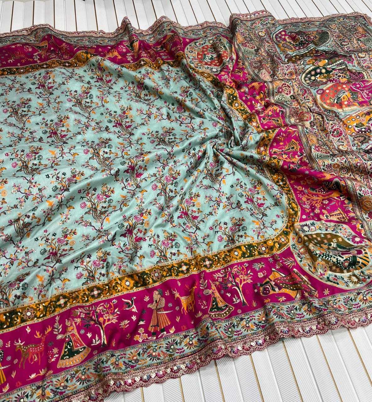 Ynf Pure Pashmina RIN225 938 Silk Sarees Wedding Collections Festive Collections Wholesale Zari Border Silk Sarees Embroidered Silk Sarees Silk Sarees With Blouse Manufacturer