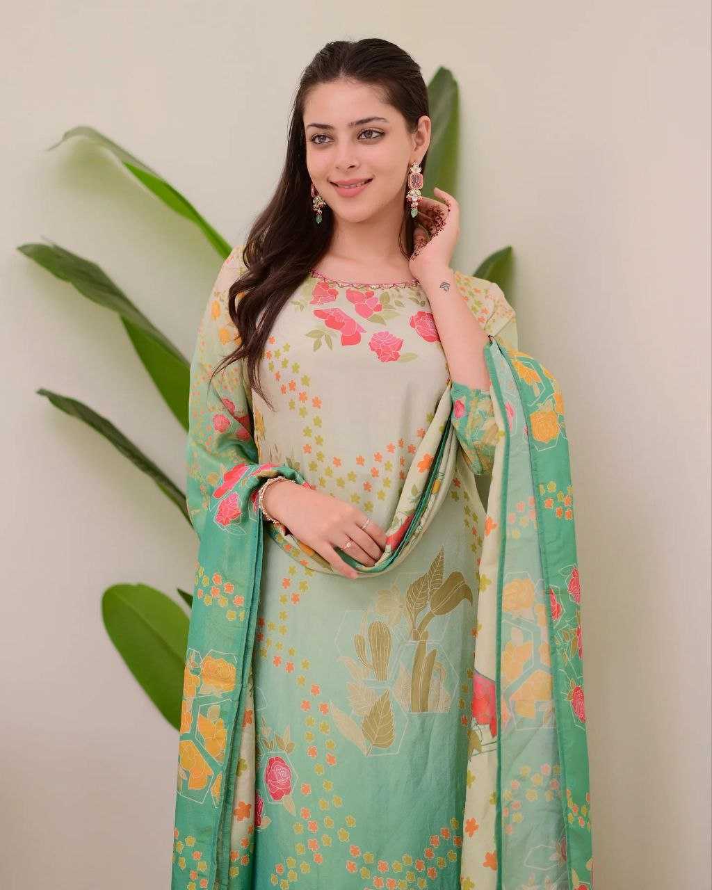 Ynf Pure Viscos KESH529 AMORINA Suits & Dresses Wholesale Ladies Suits Printed Suits Embroidery Suits Manufacturer
