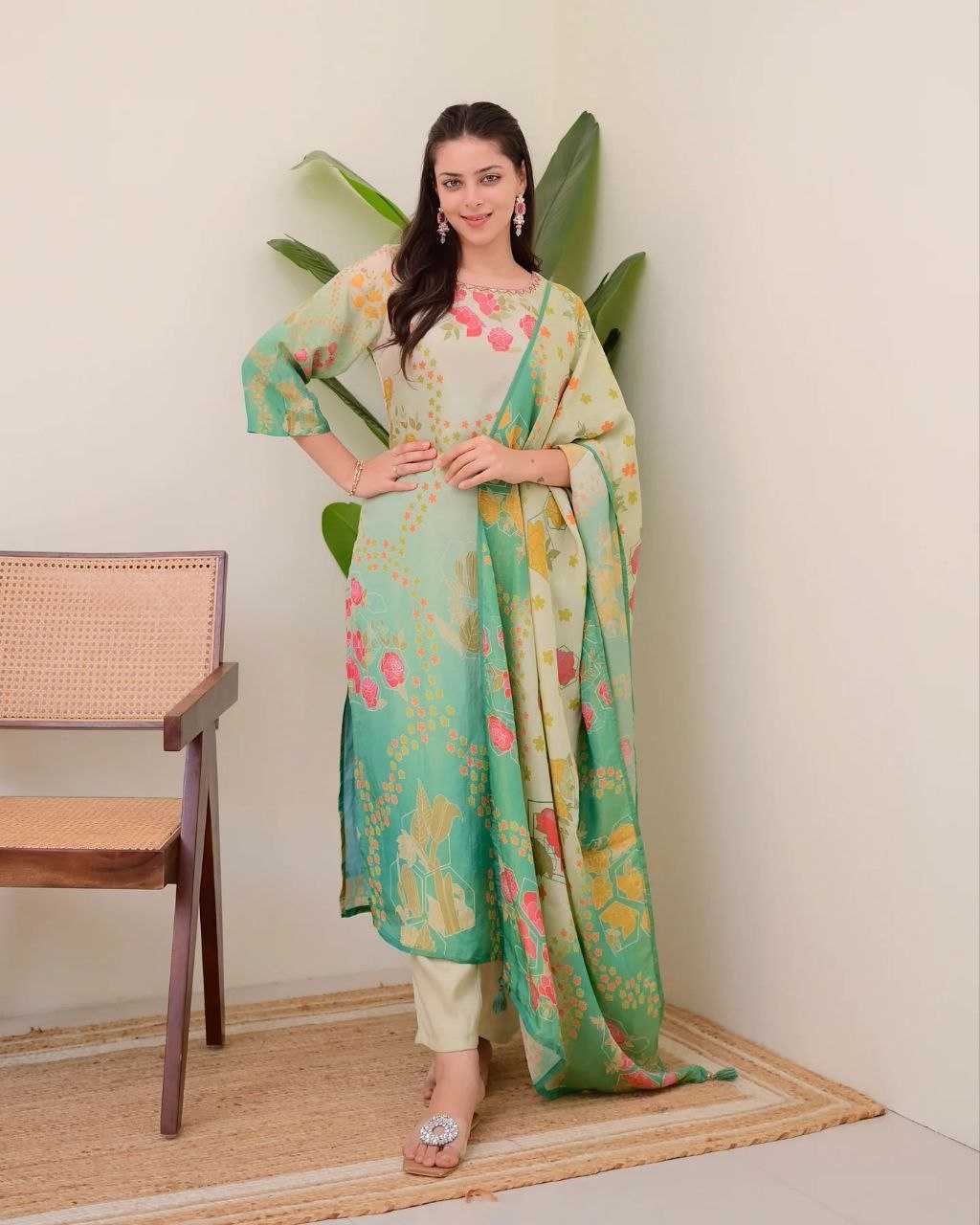 Ynf Pure Viscos KESH529 AMORINA Suits & Dresses Wholesale Ladies Suits Printed Suits Embroidery Suits Manufacturer