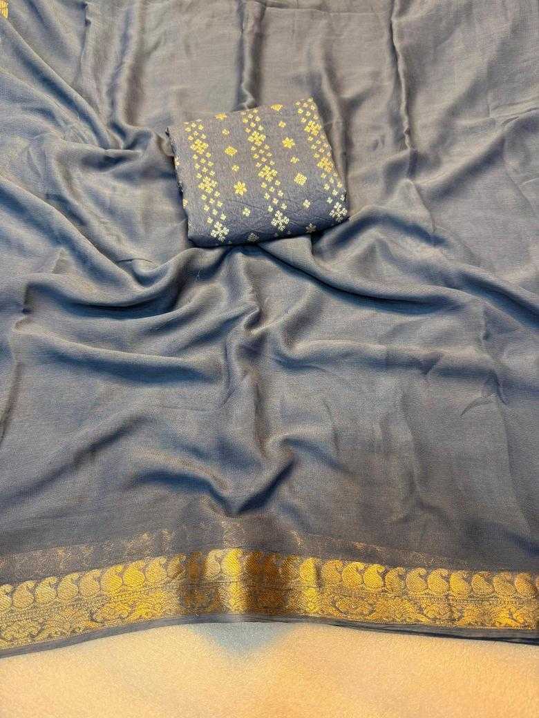 Ynf Pure Viscos RIN178 Georgette Sarees Wholesale Georgette Sarees Jacquard Saree Viscose Saree Manufacturer