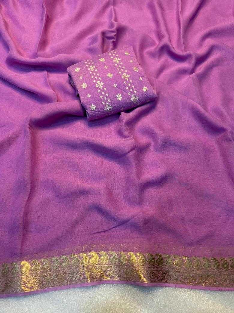 Ynf Pure Viscos RIN178 Georgette Sarees Wholesale Georgette Sarees Jacquard Saree Viscose Saree Manufacturer