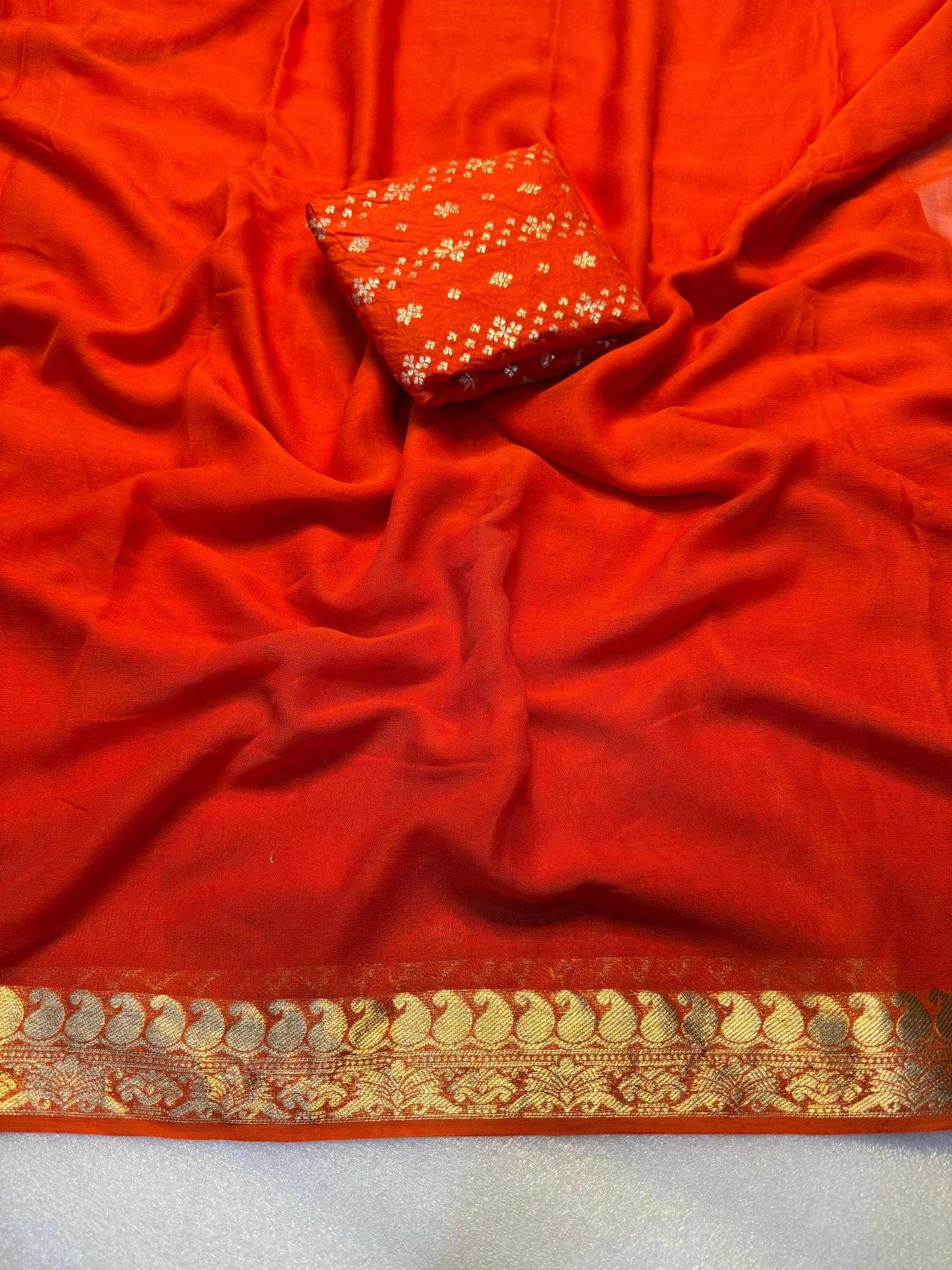 Ynf Pure Viscos RIN178 Georgette Sarees Wholesale Georgette Sarees Jacquard Saree Viscose Saree Manufacturer