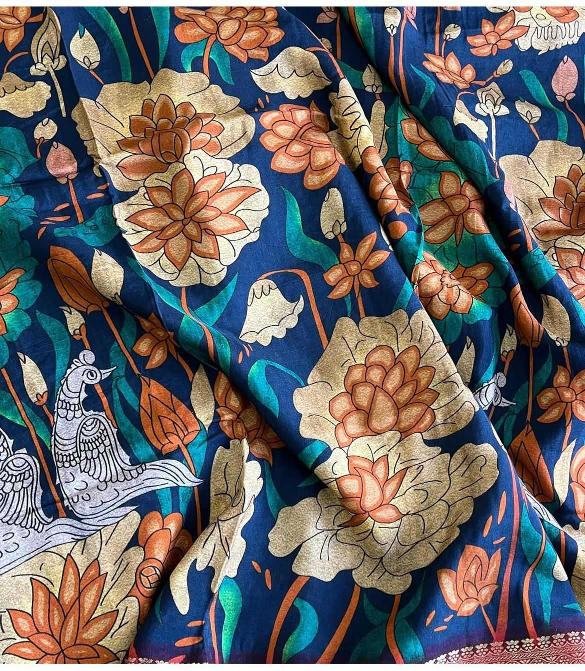 Ynf Pure Viscos RIN203 WHISPER Sarees Wholesale Printed Sarees Kalamkari Sarees Viscose Saree Manufacturer