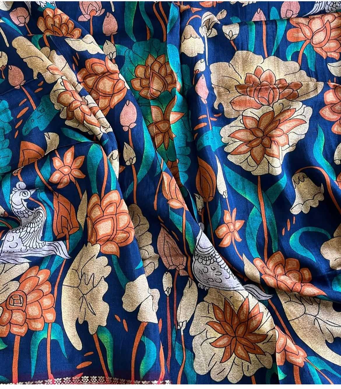 Ynf Pure Viscos RIN203 WHISPER Sarees Wholesale Printed Sarees Kalamkari Sarees Viscose Saree Manufacturer