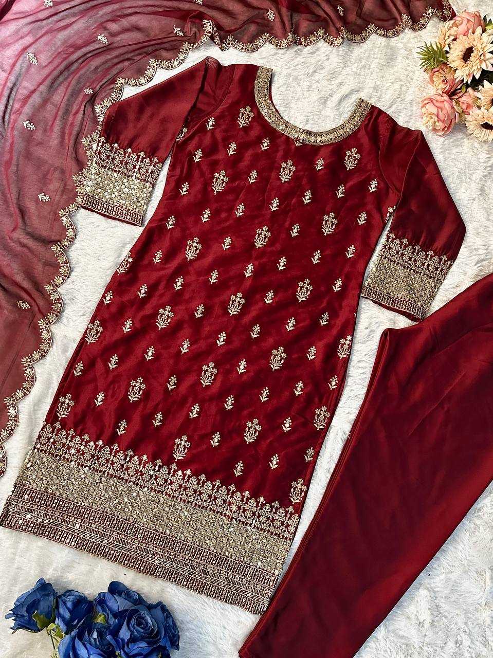 Ynf Rangoli Silk KESH523 060 Suits & Dresses Wholesale Embroidery Suits Ladies Silk Suit Wedding Suits Manufacturer