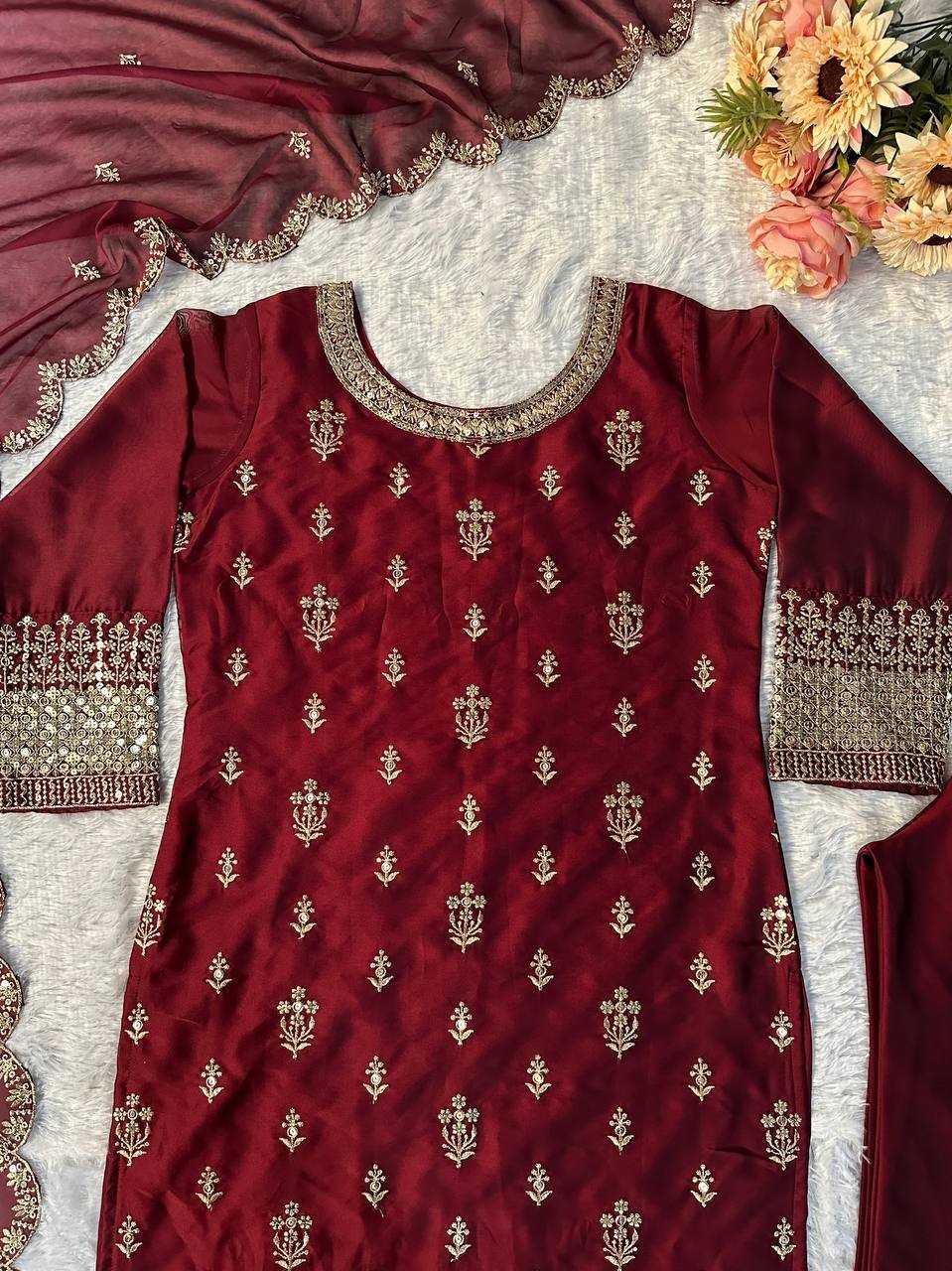 Ynf Rangoli Silk KESH523 060 Suits & Dresses Wholesale Embroidery Suits Ladies Silk Suit Wedding Suits Manufacturer