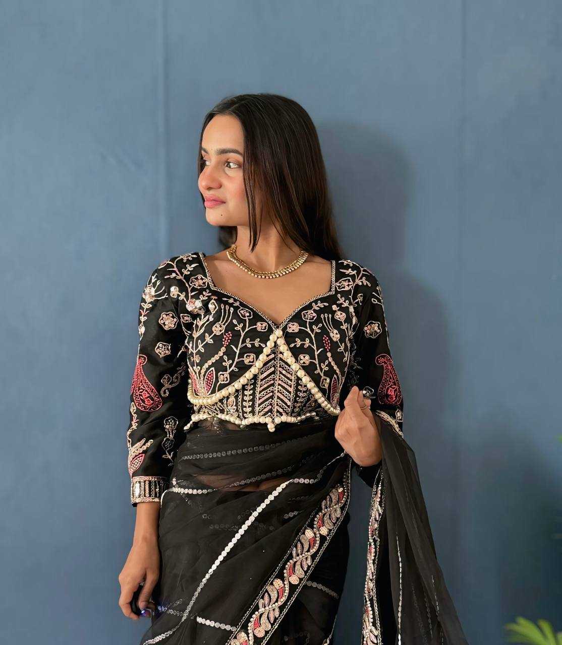 Ynf Rangoli Silk Sarees Wholesale Party Wear Sarees Fancy Sarees Sequence Sarees Embroidered Sarees Manufacturer
