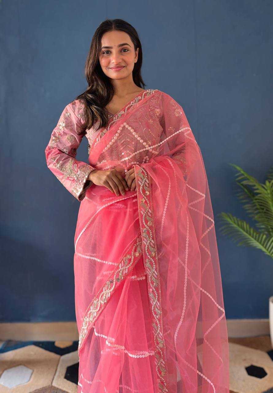 Ynf Rangoli Silk Sarees Wholesale Party Wear Sarees Fancy Sarees Sequence Sarees Embroidered Sarees Manufacturer
