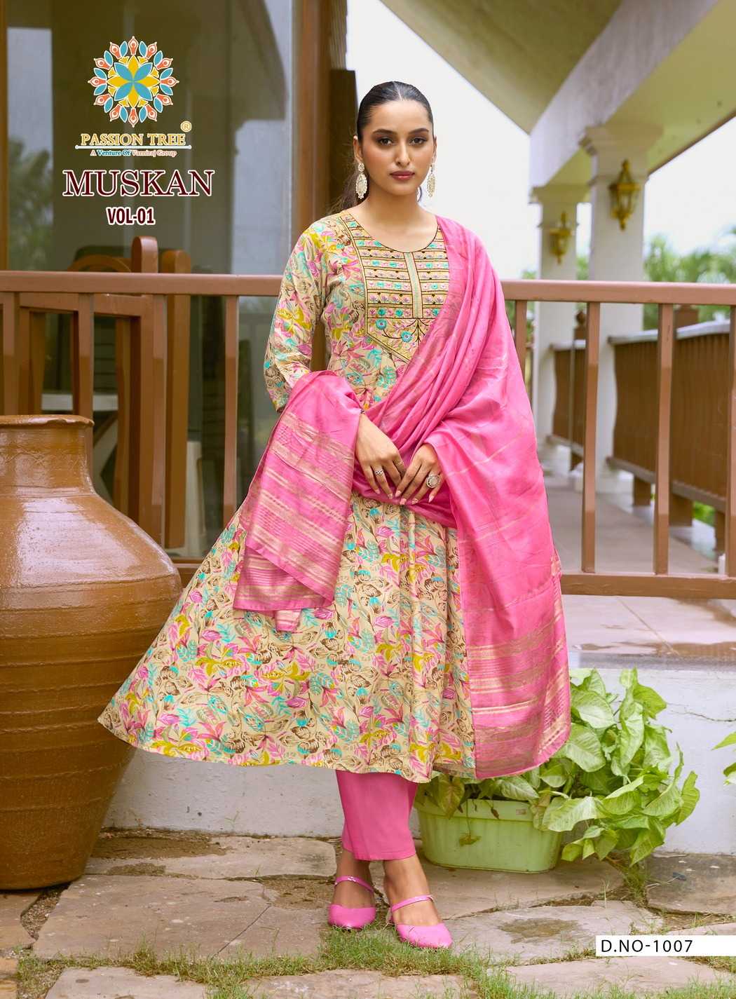 Ynf Rayon RIN190 PASSION TREE-MUSKAN VOL 1 Setwise Collections Wholesale Gowns Catalogs Manufacturer