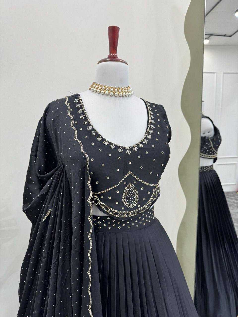 Ynf Satin Silk RIN162 326 Lehengas Wholesale Fancy Lehenga Floral Lehenga Mirror Work Lehenga Lehenga For Engagement Manufacturer