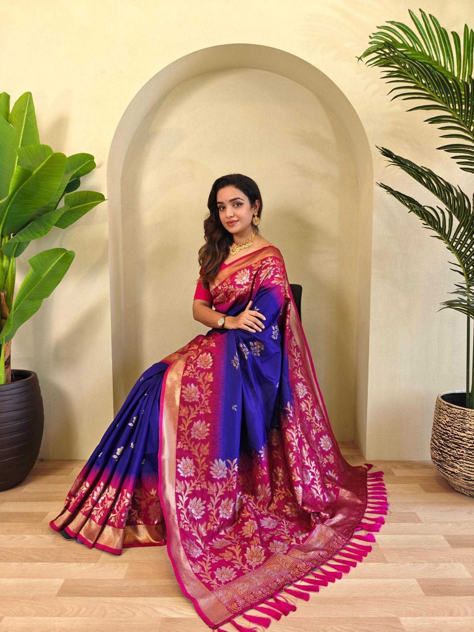 Ynf Silk KESH249 Fulpati Silk Sarees Wholesale Designer Silk Sarees Zari Border Silk Sarees Silk Sarees For Weddings Manufacturer