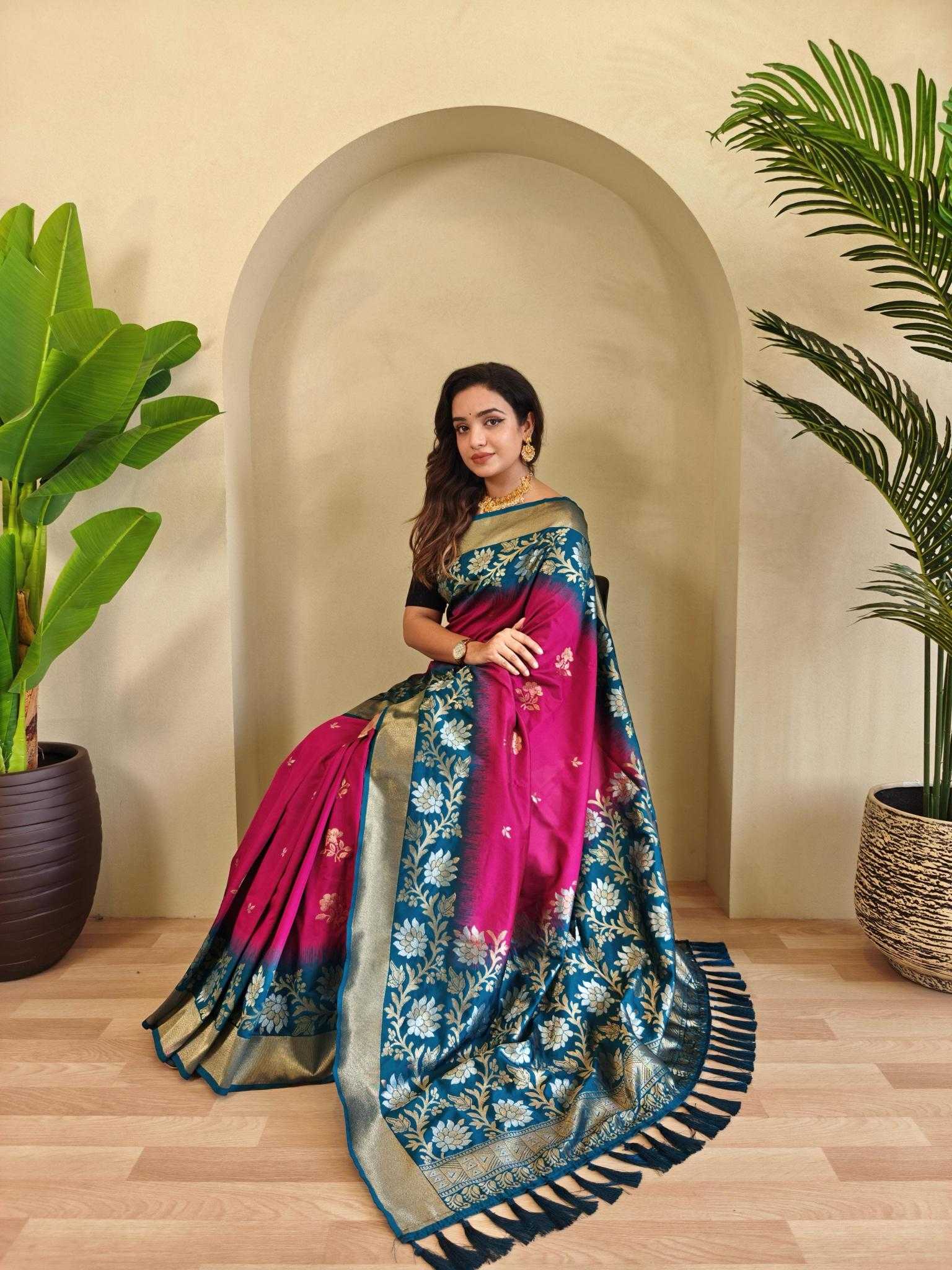 Ynf Silk KESH249 Fulpati Silk Sarees Wholesale Designer Silk Sarees Zari Border Silk Sarees Silk Sarees For Weddings Manufacturer