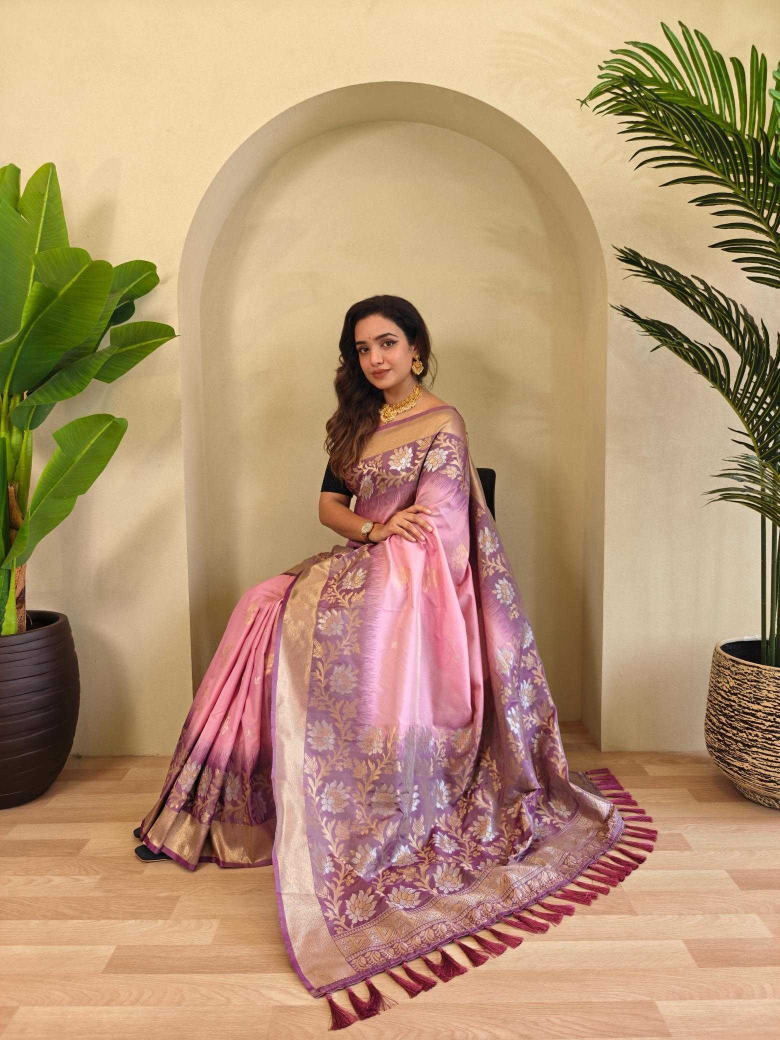 Ynf Silk KESH249 Fulpati Silk Sarees Wholesale Designer Silk Sarees Zari Border Silk Sarees Silk Sarees For Weddings Manufacturer