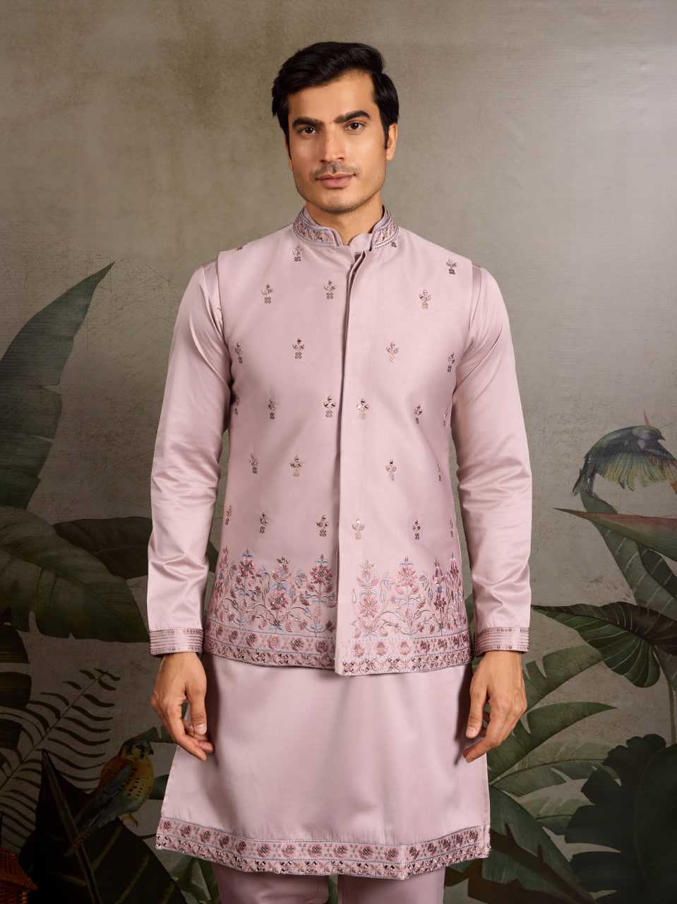 Ynf Silk RIN202 61101 Western Wears Mens Wear Festive Collections Wholesale Mens Kurtas Silk Kurta Embroidered Kurta Pajama Manufacturer