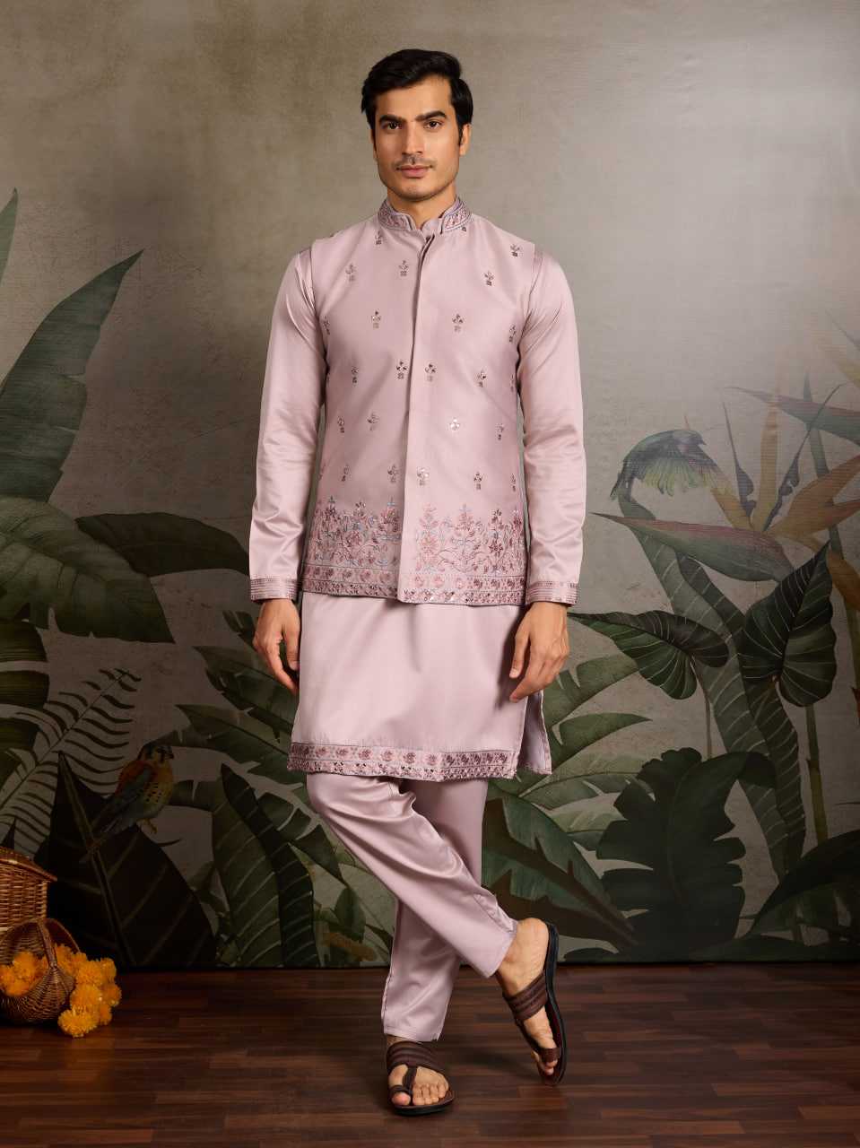 Ynf Silk RIN202 61101 Western Wears Mens Wear Festive Collections Wholesale Mens Kurtas Silk Kurta Embroidered Kurta Pajama Manufacturer
