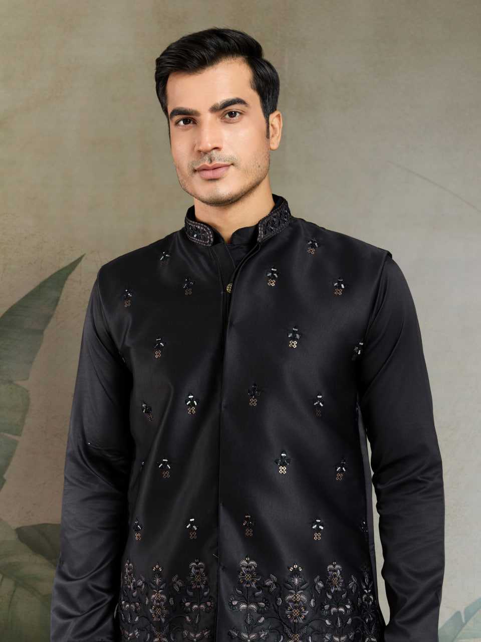 Ynf Silk RIN202 61101 Western Wears Mens Wear Festive Collections Wholesale Mens Kurtas Silk Kurta Embroidered Kurta Pajama Manufacturer