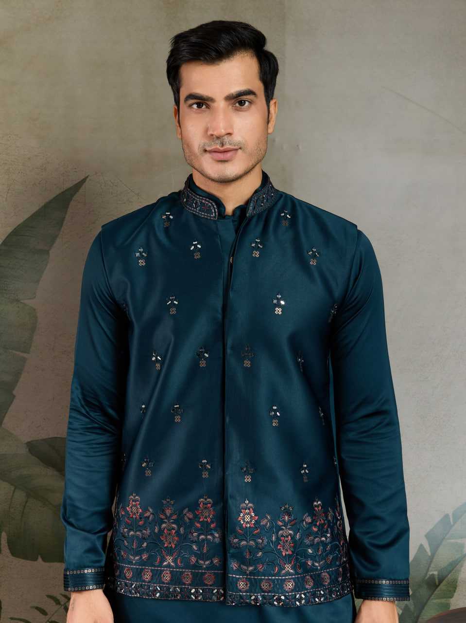 Ynf Silk RIN202 61101 Western Wears Mens Wear Festive Collections Wholesale Mens Kurtas Silk Kurta Embroidered Kurta Pajama Manufacturer