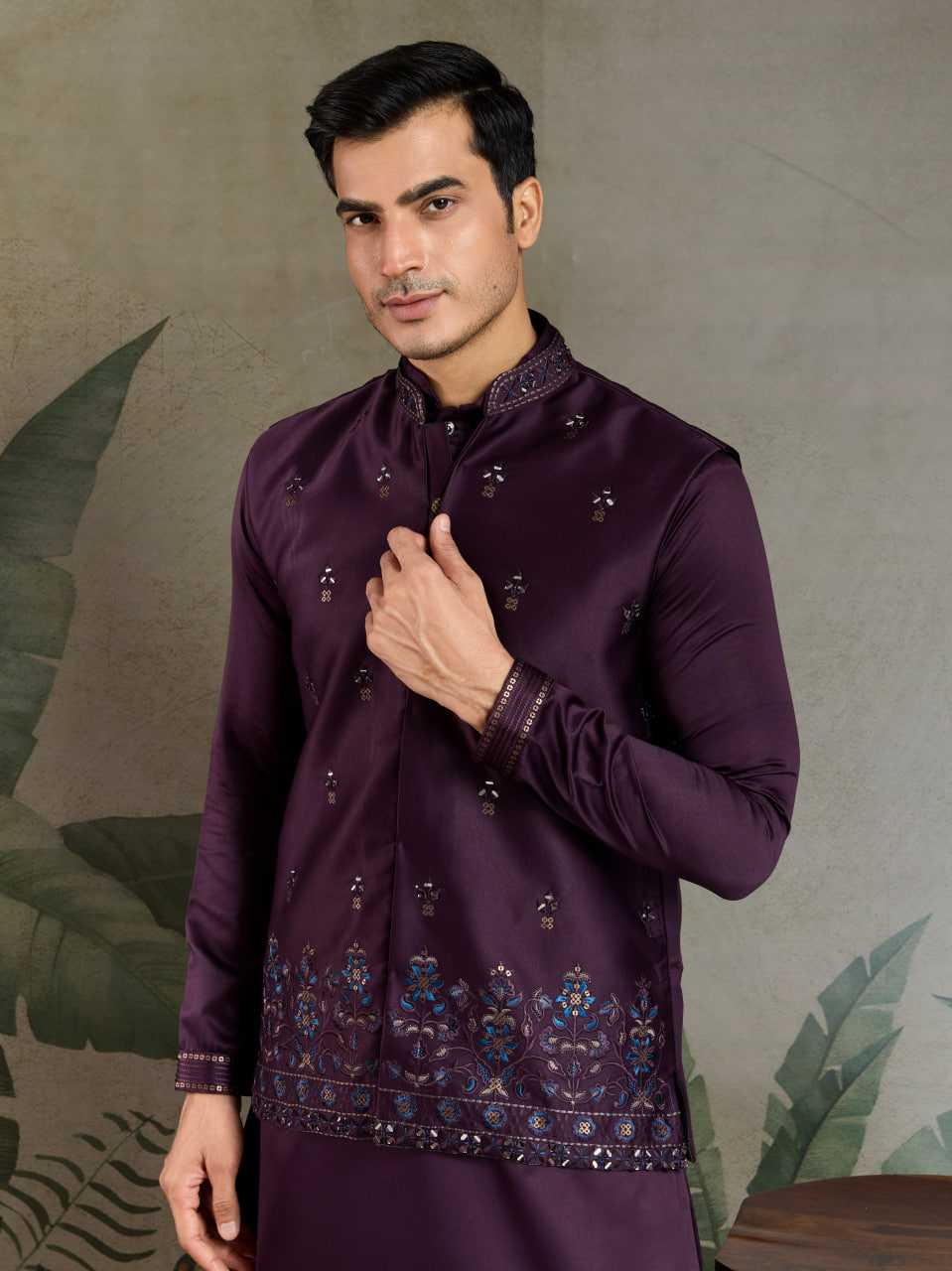 Ynf Silk RIN202 61101 Western Wears Mens Wear Festive Collections Wholesale Mens Kurtas Silk Kurta Embroidered Kurta Pajama Manufacturer