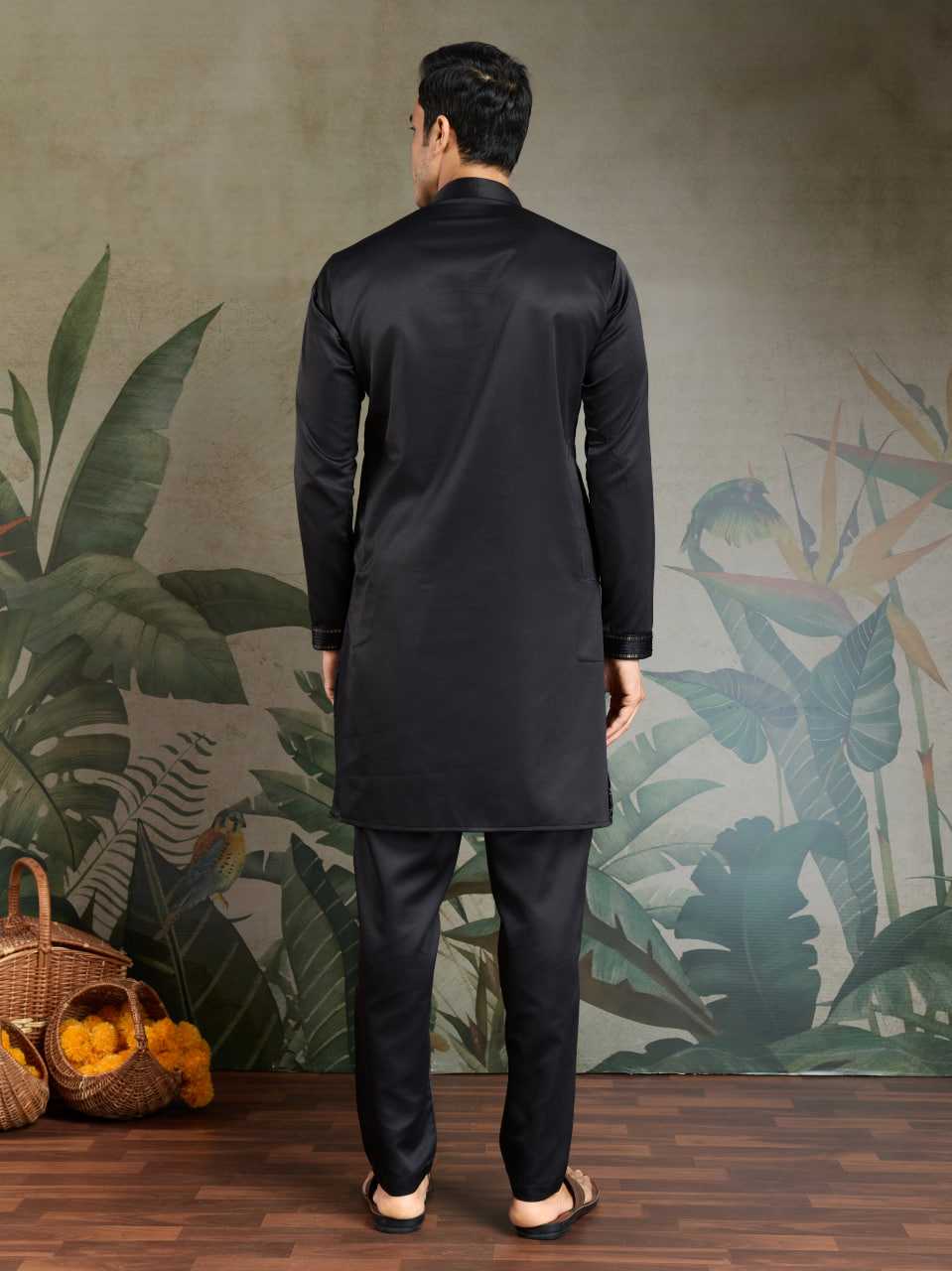 Ynf Silk RIN202 61101 Western Wears Mens Wear Festive Collections Wholesale Mens Kurtas Silk Kurta Embroidered Kurta Pajama Manufacturer