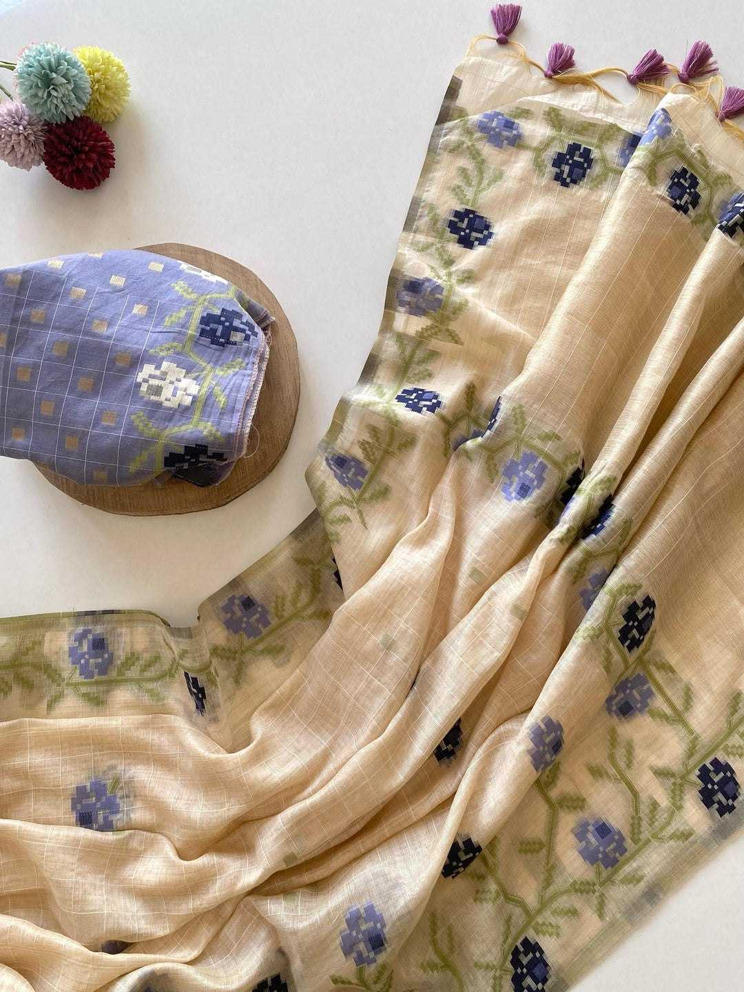 Ynf Soft Cotton KESH532 MUGA COTTON CHECKS 6 Sarees Wholesale Traditional Sarees Cotton Sarees Manufacturer