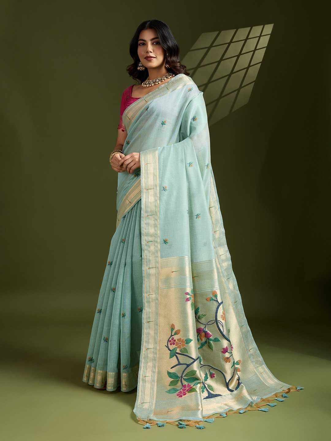 Ynf Soft Cotton KESH532 MUGA COTTON PAITHANI Sarees Wholesale Cotton Sarees Zari Sarees Manufacturer