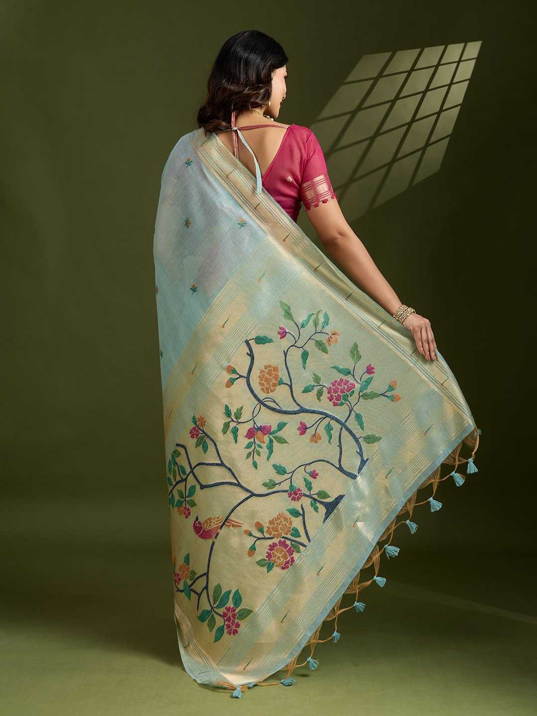 Ynf Soft Cotton KESH532 MUGA COTTON PAITHANI Sarees Wholesale Cotton Sarees Zari Sarees Manufacturer