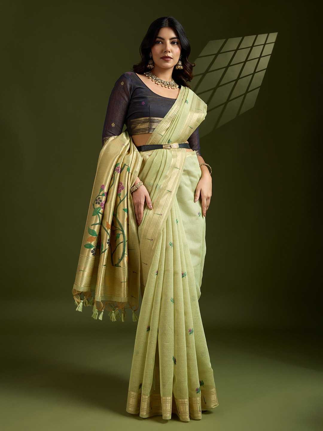 Ynf Soft Cotton KESH532 MUGA COTTON PAITHANI Sarees Wholesale Cotton Sarees Zari Sarees Manufacturer