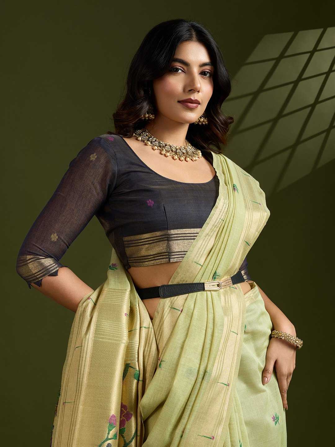 Ynf Soft Cotton KESH532 MUGA COTTON PAITHANI Sarees Wholesale Cotton Sarees Zari Sarees Manufacturer