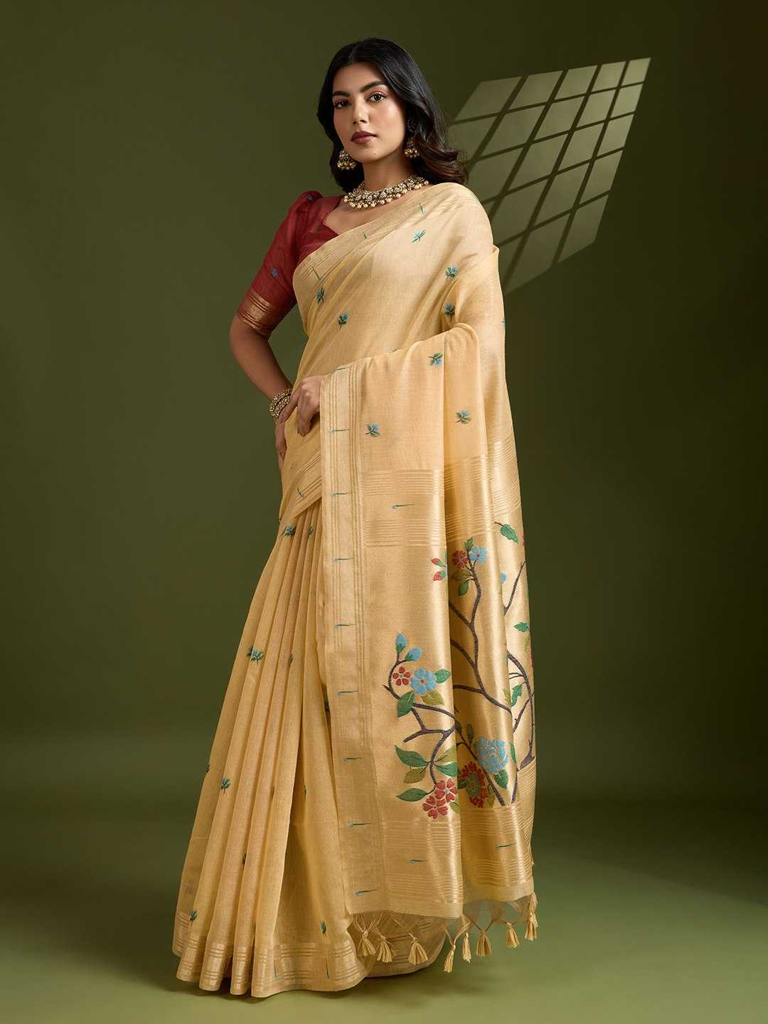 Ynf Soft Cotton KESH532 MUGA COTTON PAITHANI Sarees Wholesale Cotton Sarees Zari Sarees Manufacturer