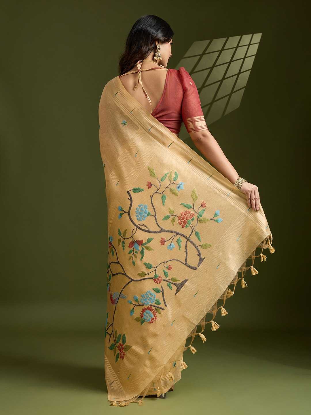Ynf Soft Cotton KESH532 MUGA COTTON PAITHANI Sarees Wholesale Cotton Sarees Zari Sarees Manufacturer